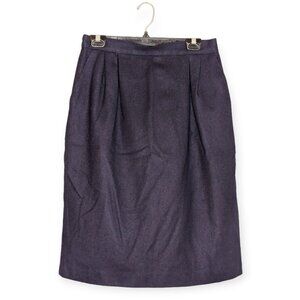 Vintage Sag Harbor Navy Blue Lined Wool Pencil Skirt Size 14